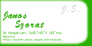 janos szorat business card